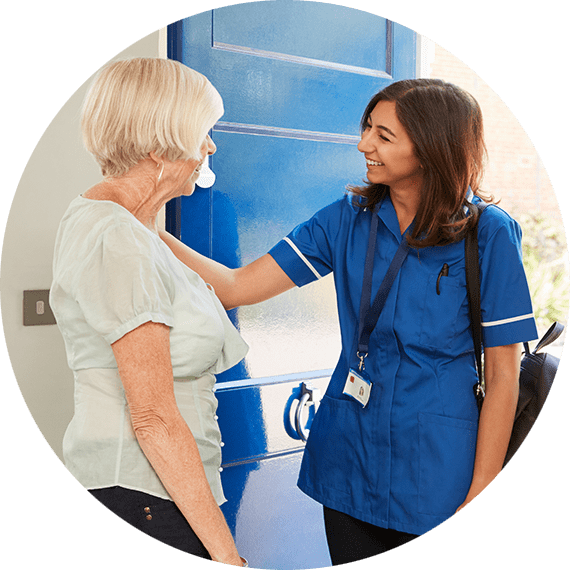 young doctor and old woman